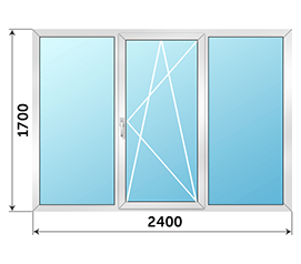 Балконное окно Veka Euroline 2400x1700