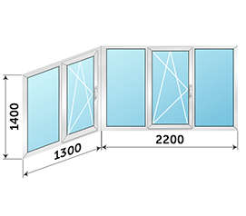 Балконное окно Rehau Blitz New 3500x1400