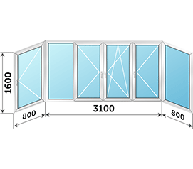Балконное окно KBE Gut 4700x1600