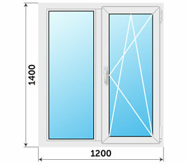 Окно Проведал двухстворчатое 1200x1400