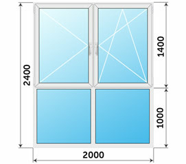 Панорамное остекление Проведал 2000x2400