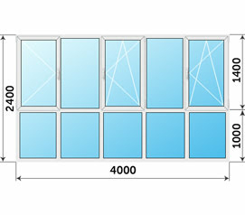 Панорамное остекление 4000x2400 Provedal